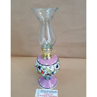 Çini Gaz Lambası 25 cm Pembe